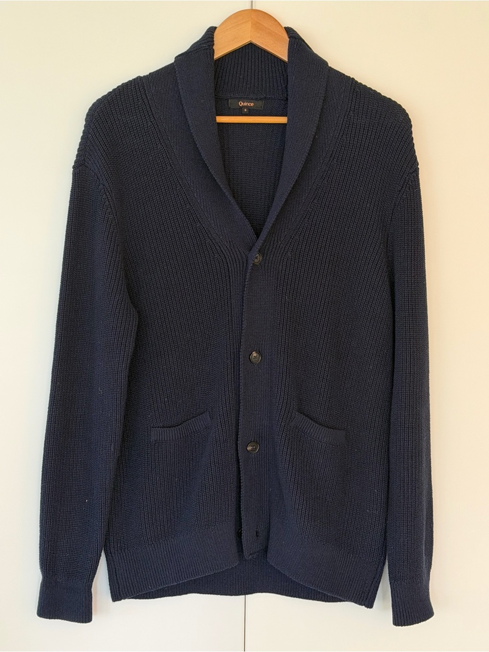 Quince Men's Shawl Collar Cardigan - Navy